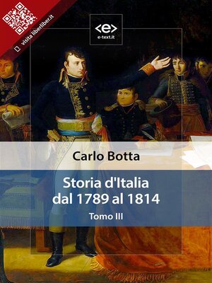 cover image of Storia d'Italia dal 1789 al 1814. Tomo III
